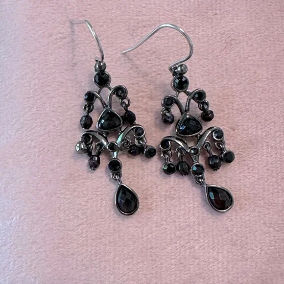 3 Pair of Earrings Dark Moody Collection Black & Hematite Bundle Filigree Gypsy - Picture 4 of 14